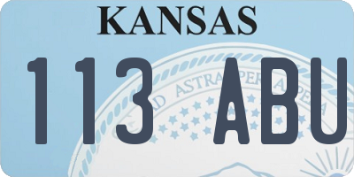 KS license plate 113ABU