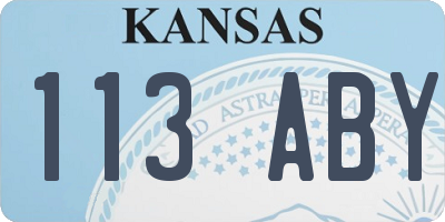 KS license plate 113ABY