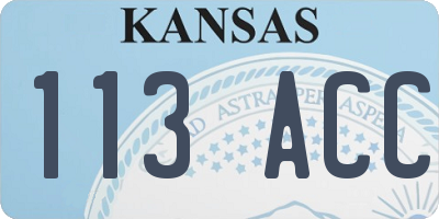 KS license plate 113ACC