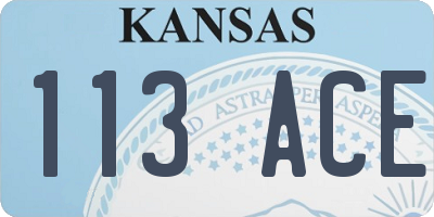 KS license plate 113ACE