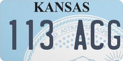 KS license plate 113ACG