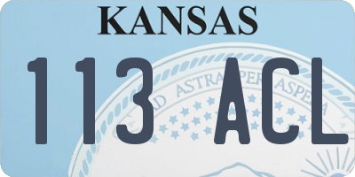 KS license plate 113ACL