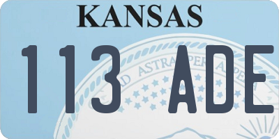 KS license plate 113ADE
