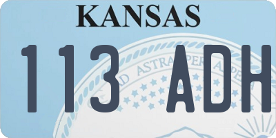 KS license plate 113ADH