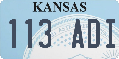 KS license plate 113ADI