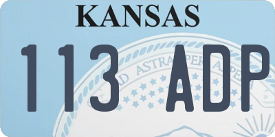 KS license plate 113ADP