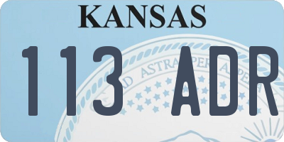 KS license plate 113ADR
