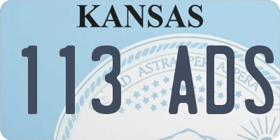 KS license plate 113ADS