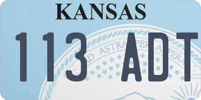 KS license plate 113ADT