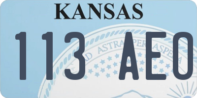 KS license plate 113AEO