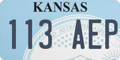 KS license plate 113AEP