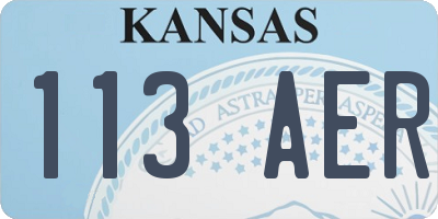KS license plate 113AER