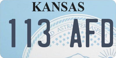 KS license plate 113AFD