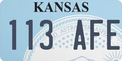 KS license plate 113AFE