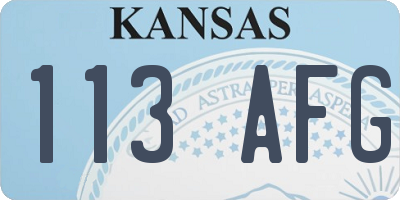 KS license plate 113AFG