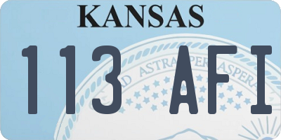 KS license plate 113AFI