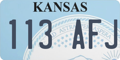 KS license plate 113AFJ
