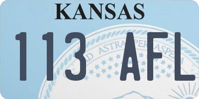 KS license plate 113AFL