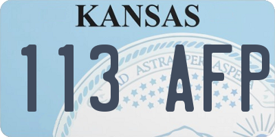 KS license plate 113AFP