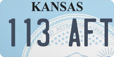 KS license plate 113AFT