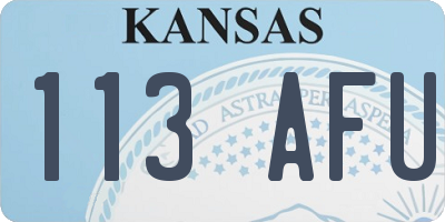 KS license plate 113AFU