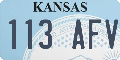 KS license plate 113AFV