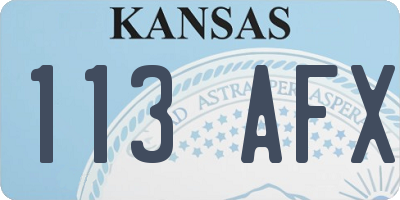 KS license plate 113AFX