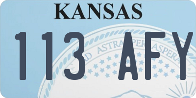 KS license plate 113AFY