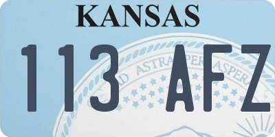 KS license plate 113AFZ