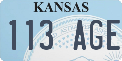 KS license plate 113AGE