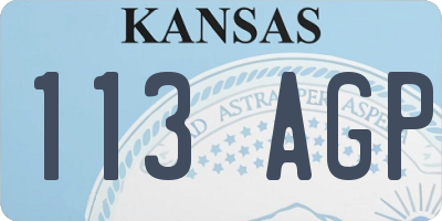KS license plate 113AGP