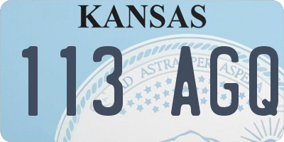 KS license plate 113AGQ