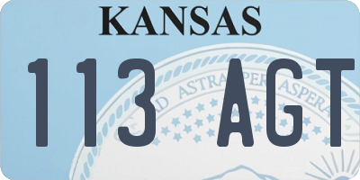 KS license plate 113AGT