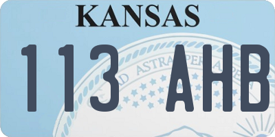 KS license plate 113AHB
