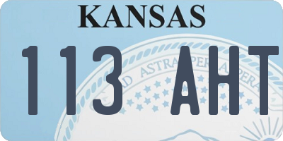KS license plate 113AHT