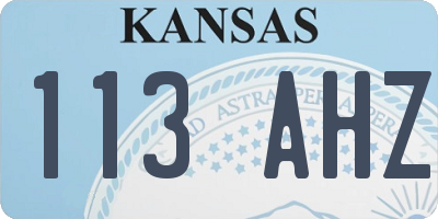 KS license plate 113AHZ