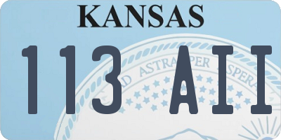 KS license plate 113AII