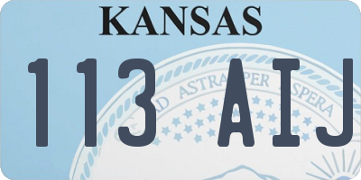 KS license plate 113AIJ