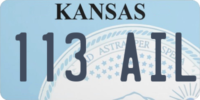 KS license plate 113AIL