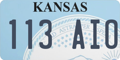 KS license plate 113AIO