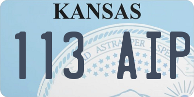 KS license plate 113AIP