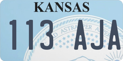KS license plate 113AJA