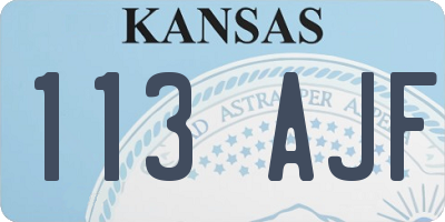 KS license plate 113AJF