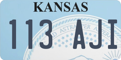 KS license plate 113AJI