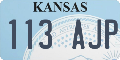 KS license plate 113AJP