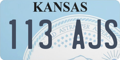 KS license plate 113AJS