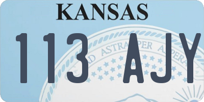 KS license plate 113AJY