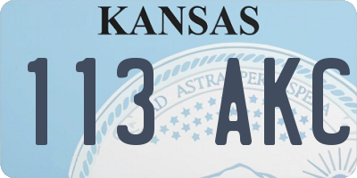 KS license plate 113AKC