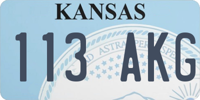 KS license plate 113AKG