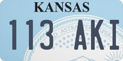 KS license plate 113AKI